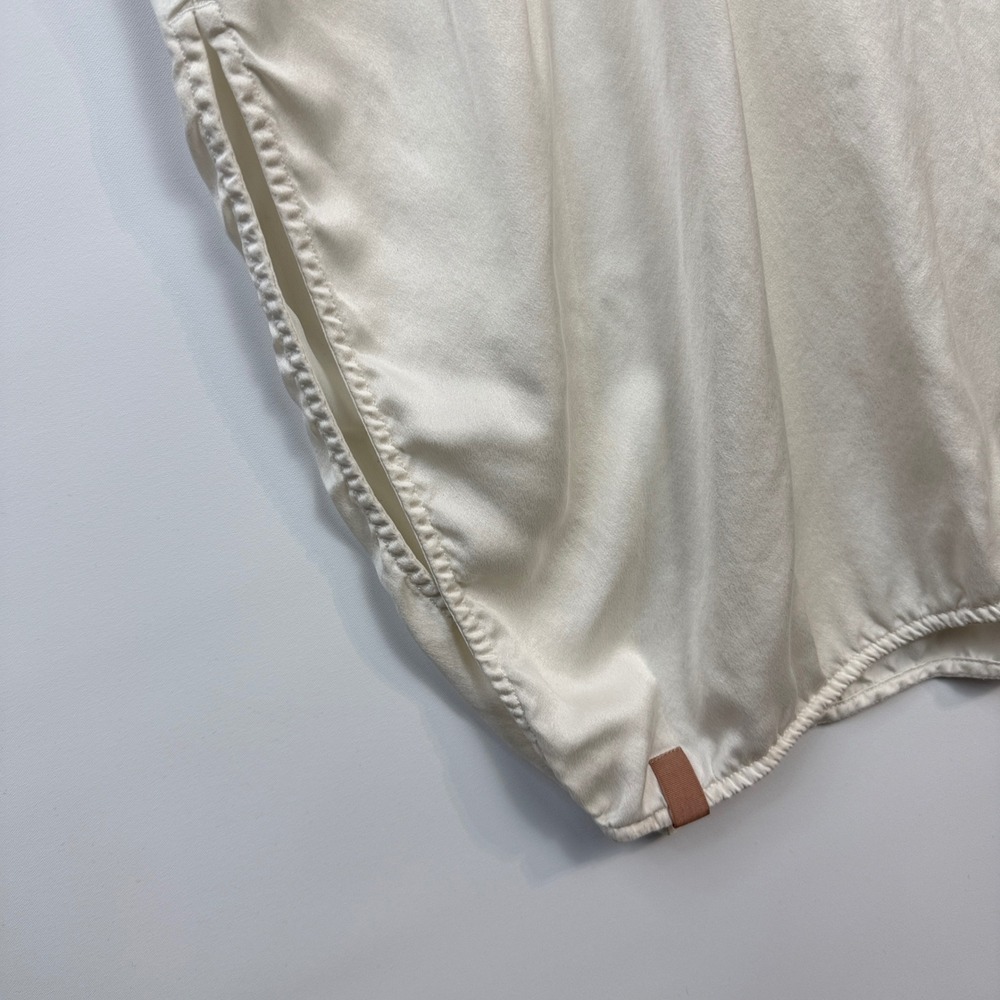 Lunya Silk Slip Dress Womens Large Cream Black T-Back Washable Pockets Excellent - Picture 9 of 12